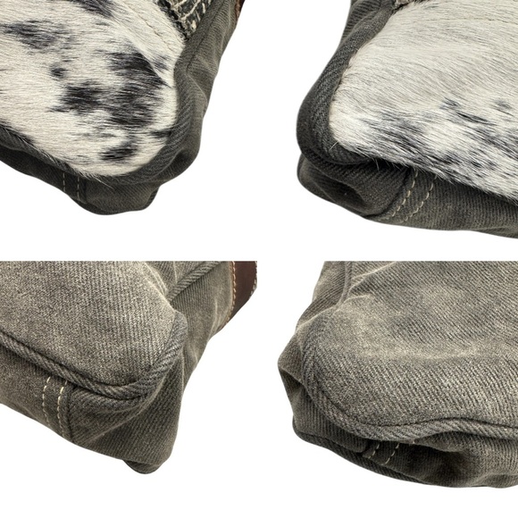 MYRA Charcoal Gray / Black White Tribal Dream Adjustable Crossbody Purse - Picture 3 of 11